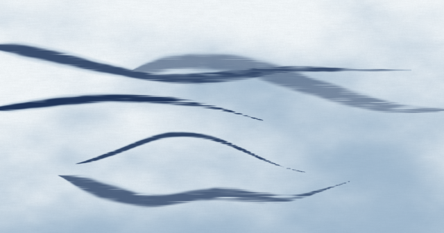 海のうねりや潮の流れをイメージした水墨画風の抽象画（「【マリンチャレンジ2026】鹿児島高校 自然科学部の活躍」のアイキャッチ画像）